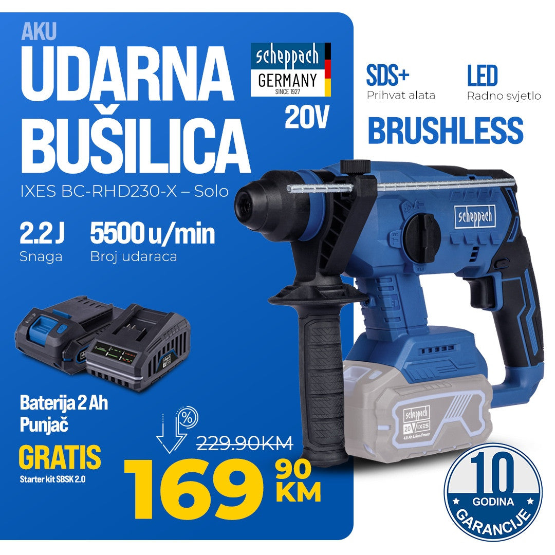 SCHEPPACH AKU UDARNA BUŠILICA IXES BC-RHD230-X SCHEPPACH AKU UDARNA BUŠILICA IXES BC-RHD230-X